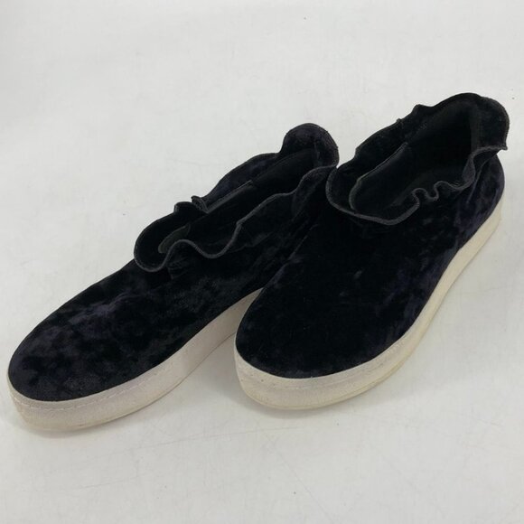Opening Ceremony black velvet  Didi ruffle platform sneakers size 7 - Picture 14 of 16